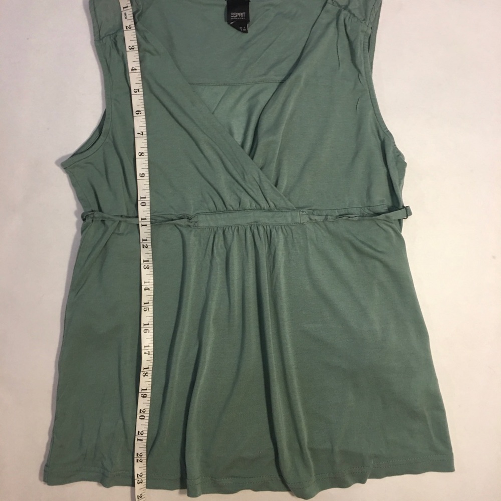 Esprit green sleeveless silk v neck top size XL - Picture 4 of 7